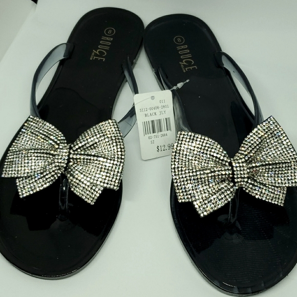 bling bow sandals